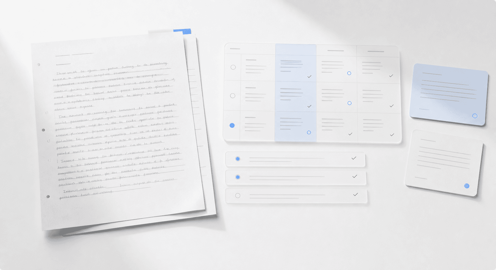 A paper response flowing into GradeOS rubric decisions.